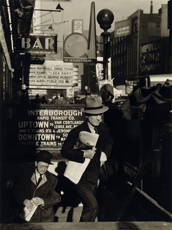 LOU STOUMEN (1916-1991) Portfolio entitled Times Square 1940: A Paper Movie.